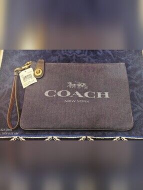 Coach Canvas Logo Pouch with Turnlock